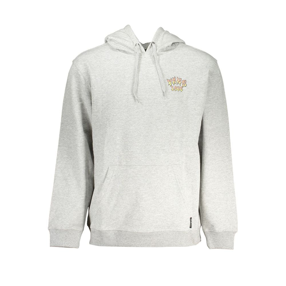 Chic Gray Fleece Hooded Sweatshirt