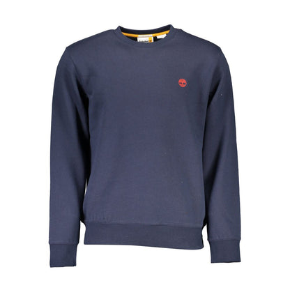 Sleek Blue Organic Cotton Crewneck Sweater