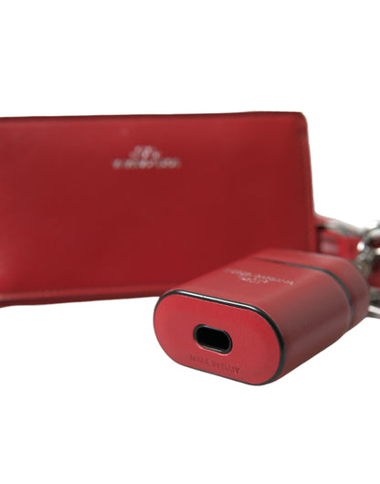 Elegant Red Leather Airpods Case