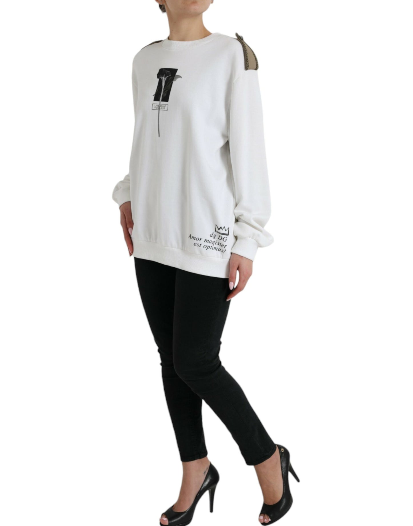 Chic Black and White Crew Neck Sweater