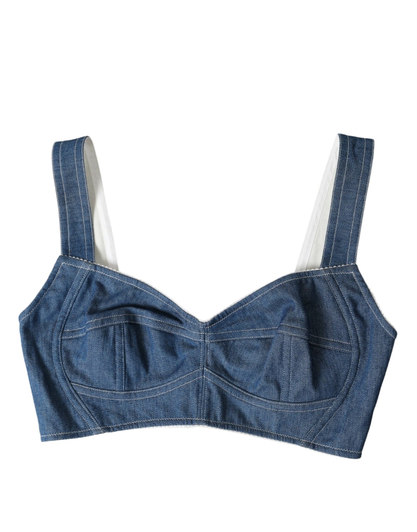 Elegant Blue Bustier Crop Top