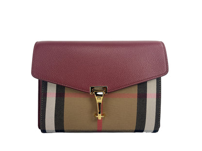 Macken Small Crimson House Check Leather Crossbody Bag