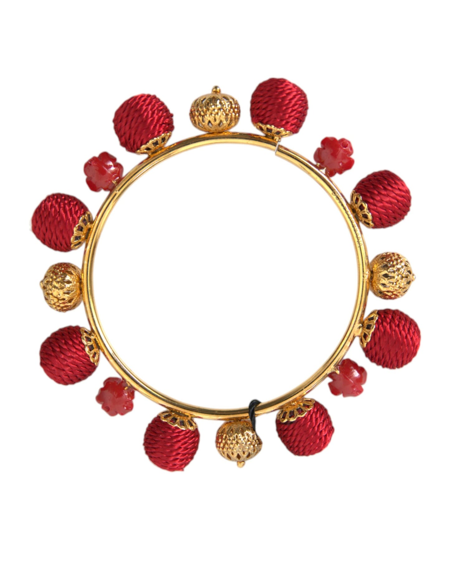 Gold Brass Red RUNWAY Sicilia Natale Roses Bracelet