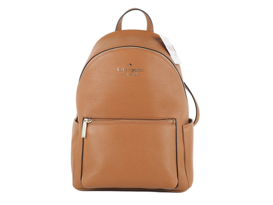 Leila Medium Warm Gingerbread Pebbled Leather Backpack Bookbag