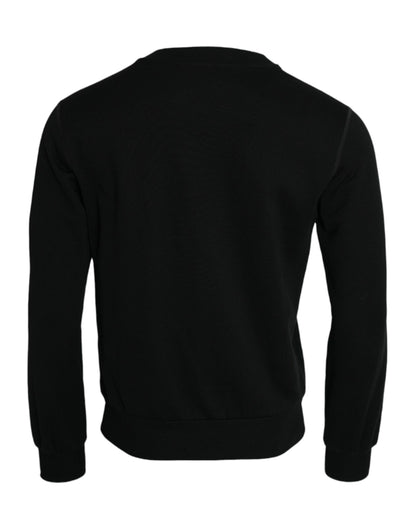 Black Cotton Long Sleeves Sweatshirt Sweater