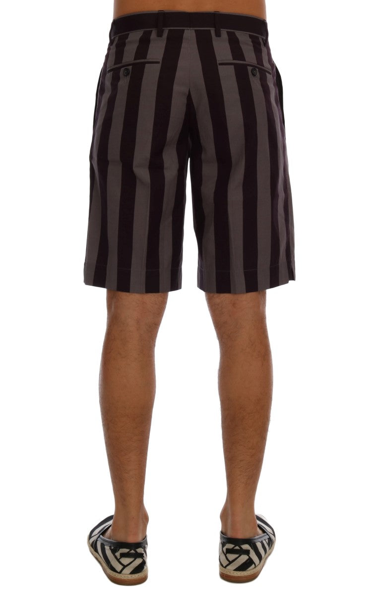 Casual Striped Cotton Shorts