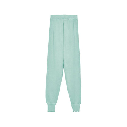 Mint Green Wool Blend Tracksuit Trousers