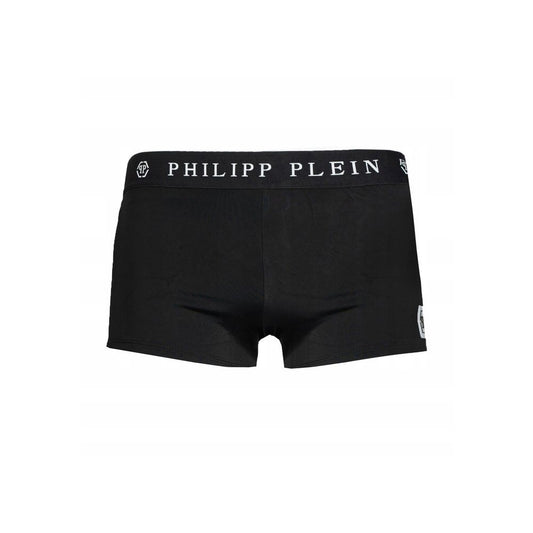 Sleek Black Designer Men's Swim Boxers