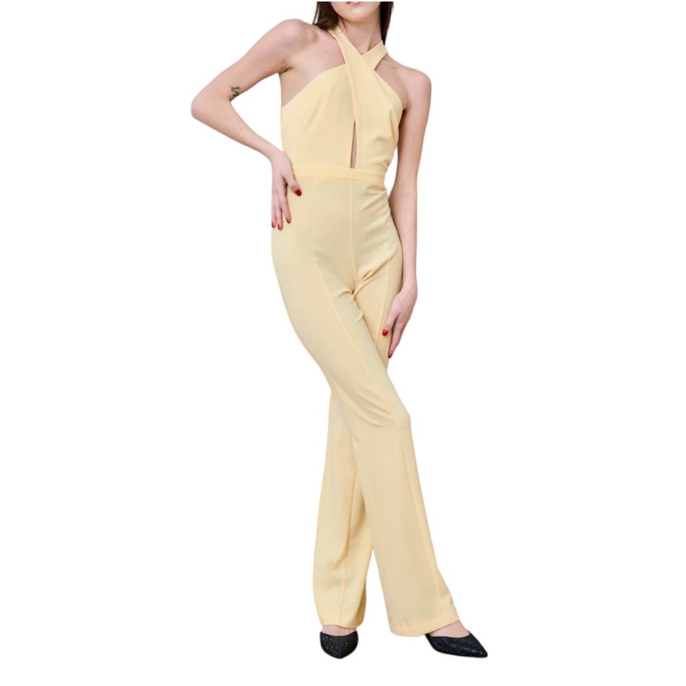 Radiant Canary Yellow Stretch Jumpsuit Dress