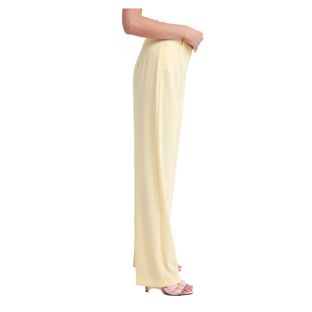 Elegant Smooth Fabric Trousers in Yellow