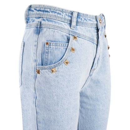 Light Blue Cotton Women Jeans