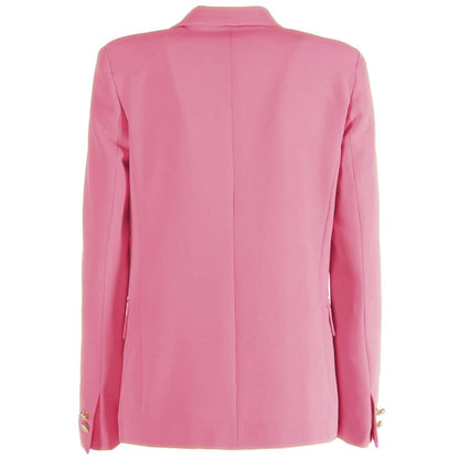 Pink Polyester Women Blazer