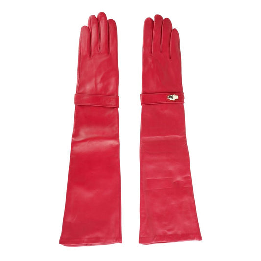 Red Lambskin Women Glove