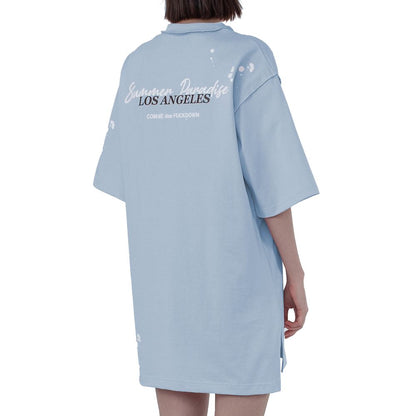 Light Blue Cotton Women Dress