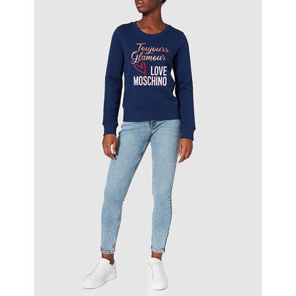 Blue Cotton Women Sweater