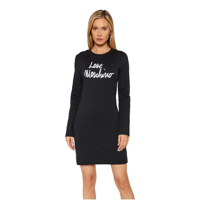 Chic Embossed Logo Cotton Blend Dress