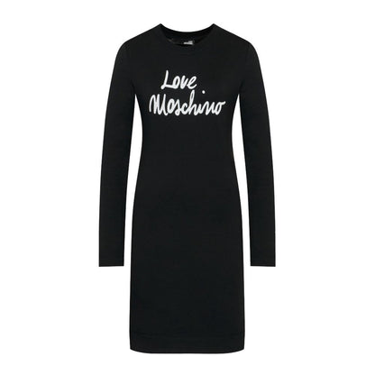 Chic Embossed Logo Cotton Blend Dress