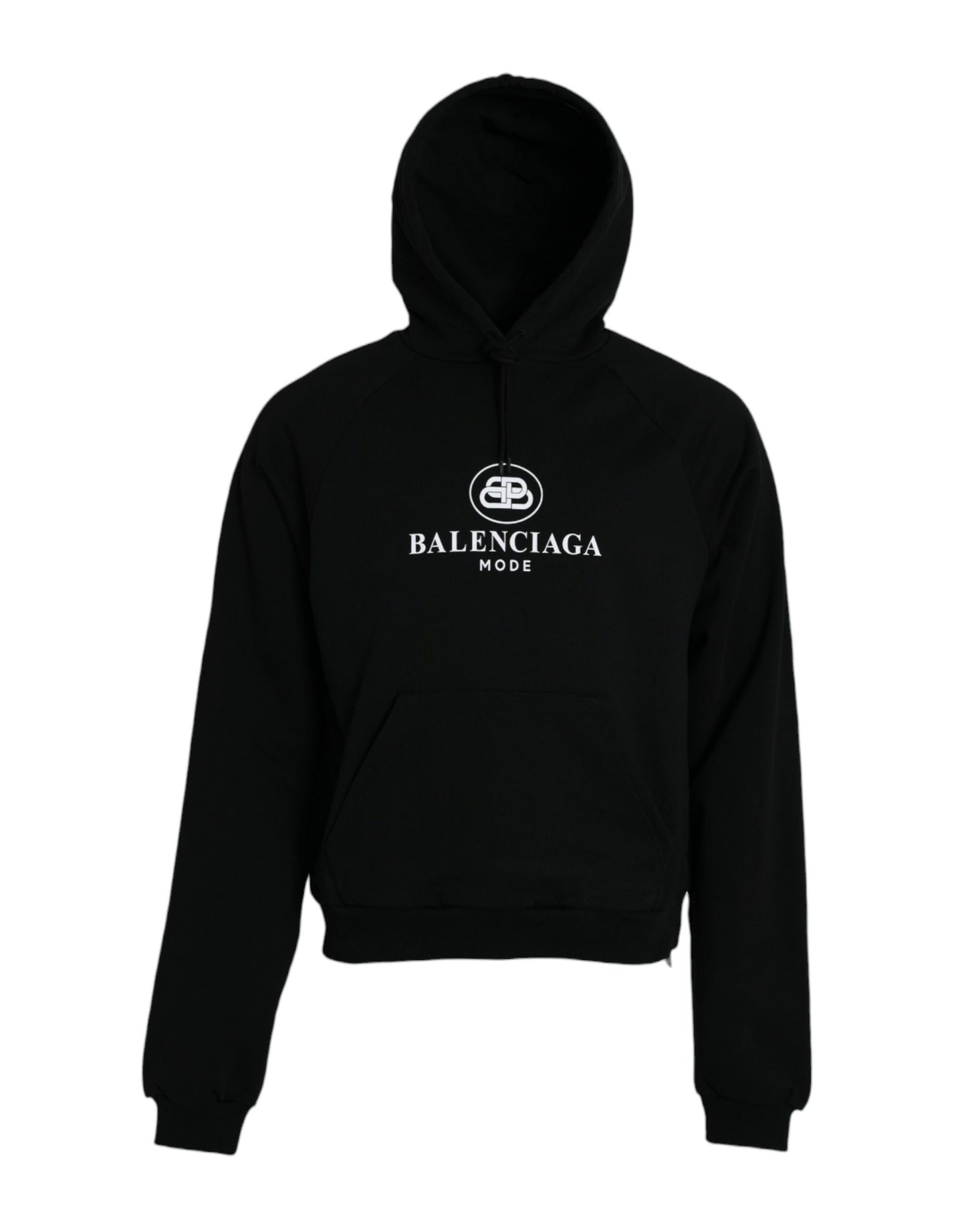 Black Cotton Logo Hooded Pullover Sweatshirt Sweater