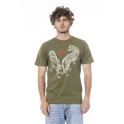 Green Cotton Men T-Shirt