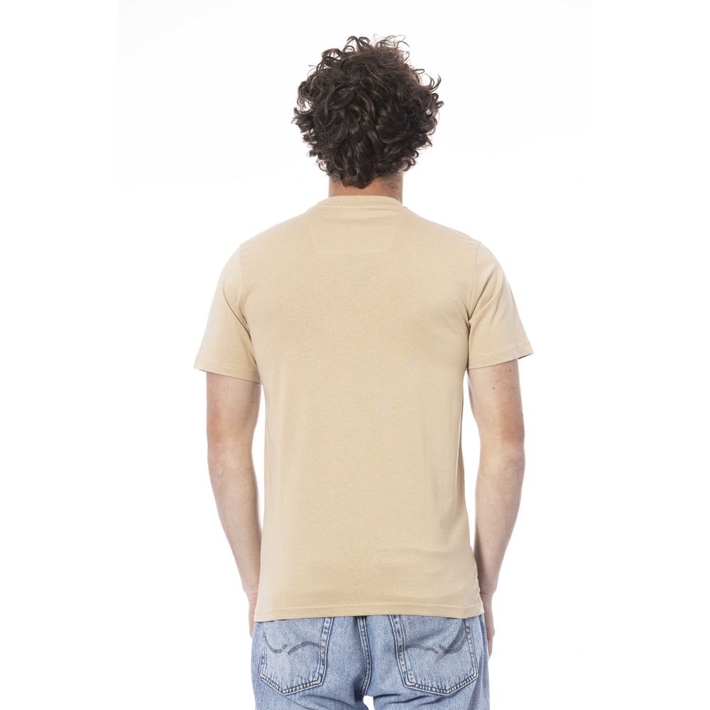 Beige Cotton Men T-Shirt