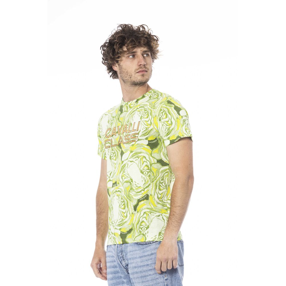 Green Cotton Men T-Shirt