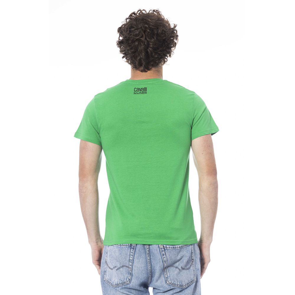 Green Cotton Men T-Shirt