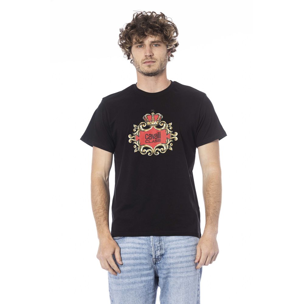 Black Cotton Men T-Shirt