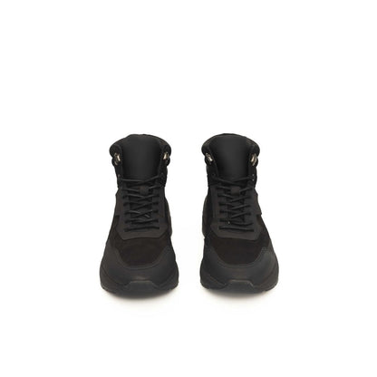 Black Leather Men Sneaker