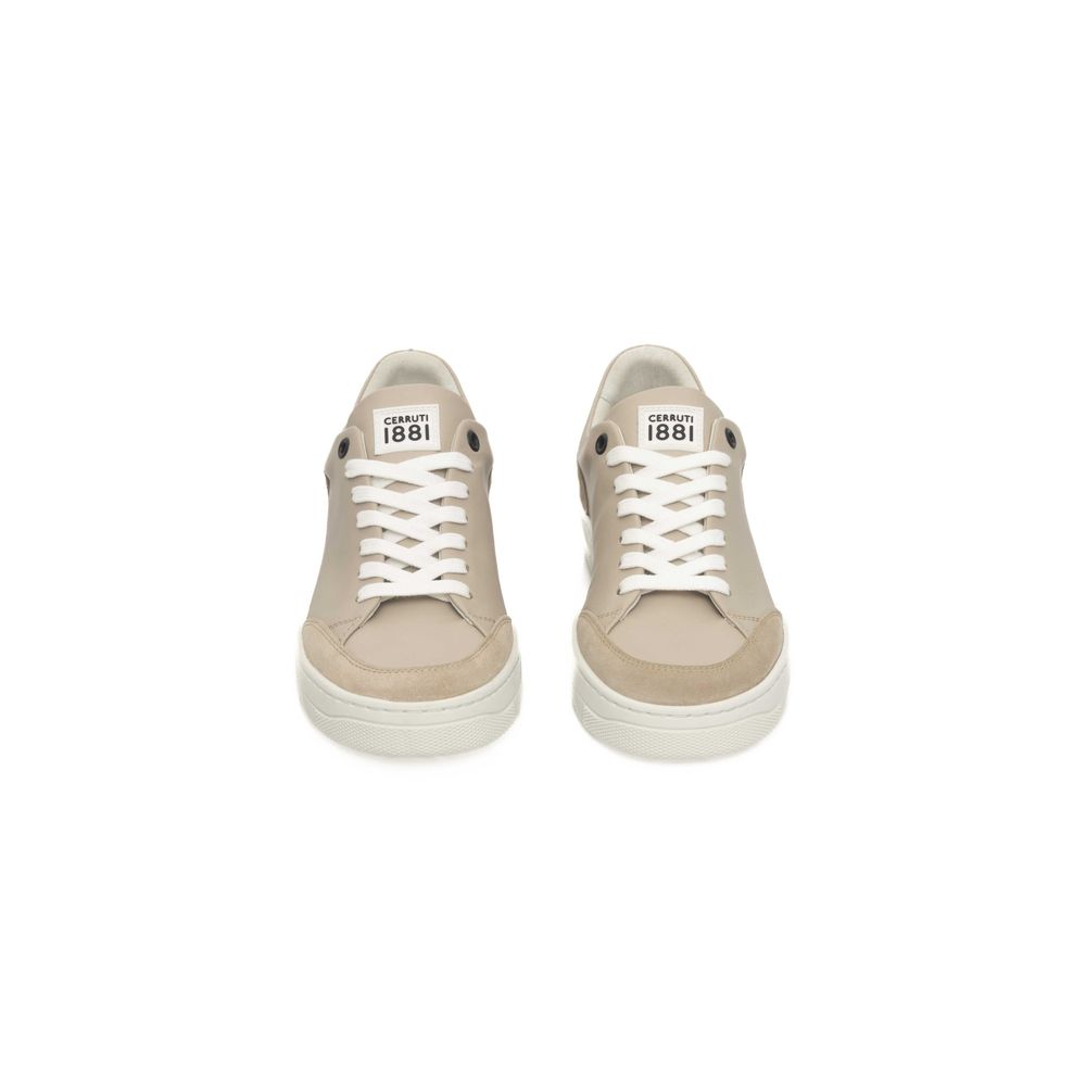 Beige Leather Women Sneaker