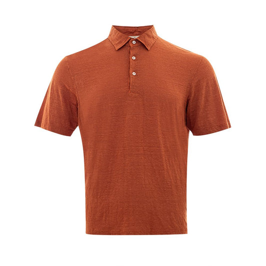 Elegant Linen Polo Shirt in Sophisticated Brown