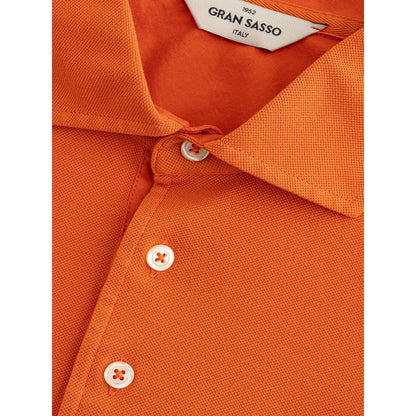 Elegant Orange Cotton Polo for Men