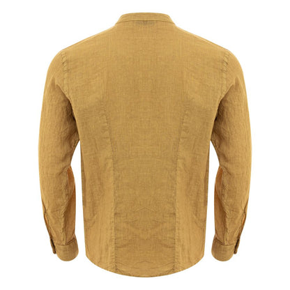 Gold Linen Elegance Men's Shirt