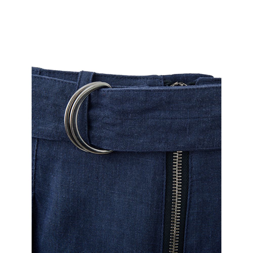 Elegant Linen Blue Trousers for Men