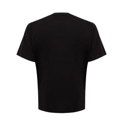 Sleek Black Cotton T-Shirt for Men