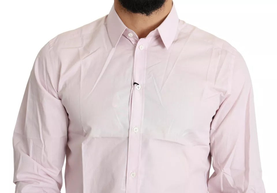 Light Pink Cotton Men Formal GOLD Dress Shirt