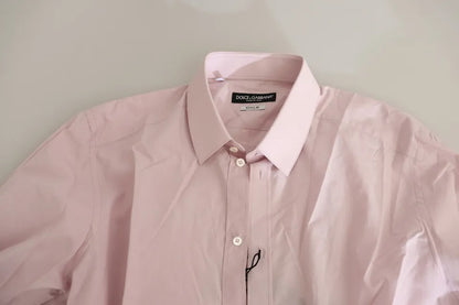 Light Pink Cotton Men Formal GOLD Dress Shirt