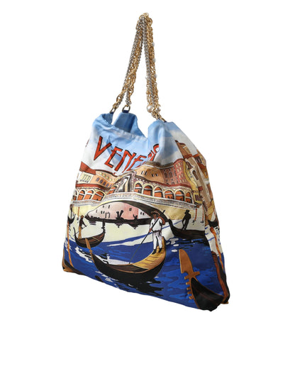 Multicolor Venezia Canvas Women Shopping Tote Bag