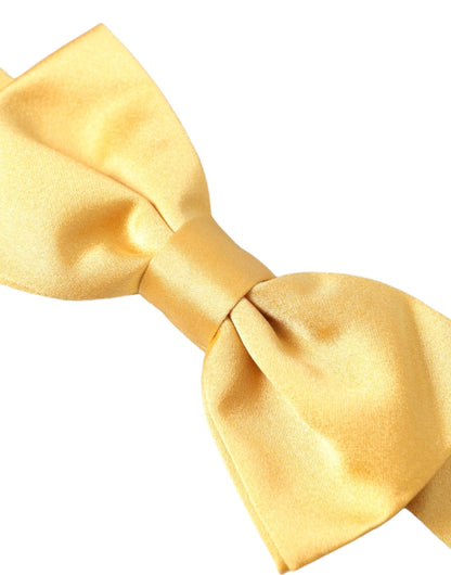 Yellow Silk Adjustable Neck Men Bow Tie