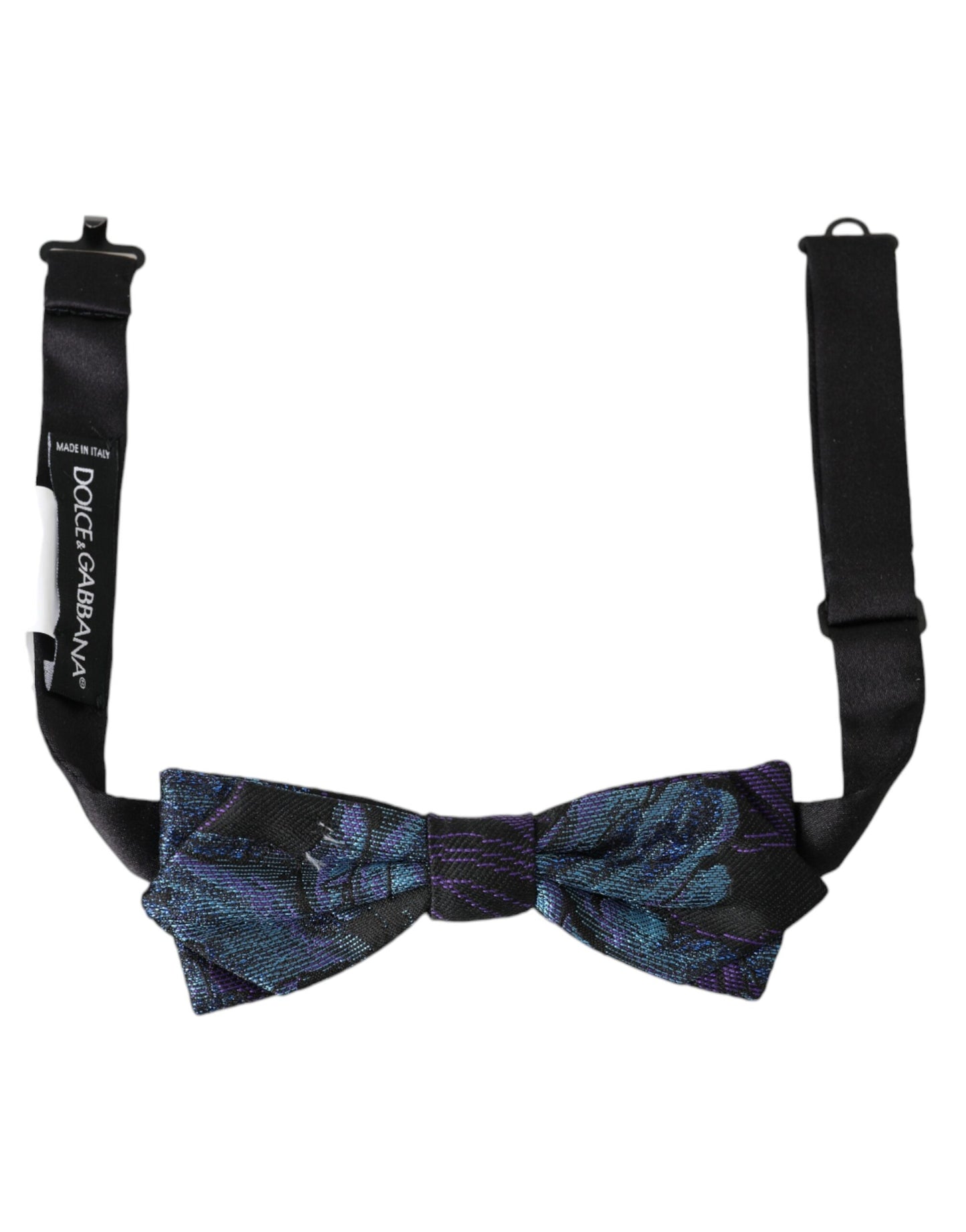 Black Blue Brocade Adjustable Neck Men Bow Tie