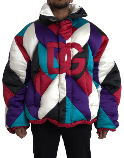 Multicolor Logo Windbreaker Puffer Jacket