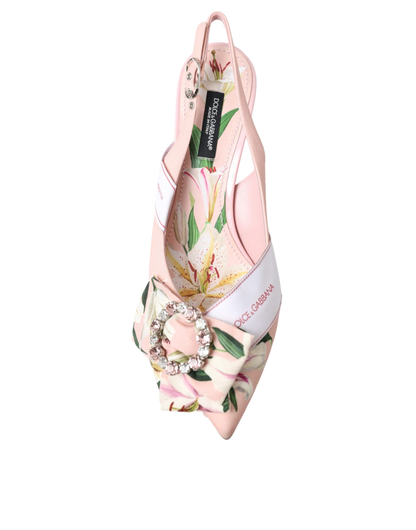 Pink Lily Crystal Cady Slingback Heel Shoes