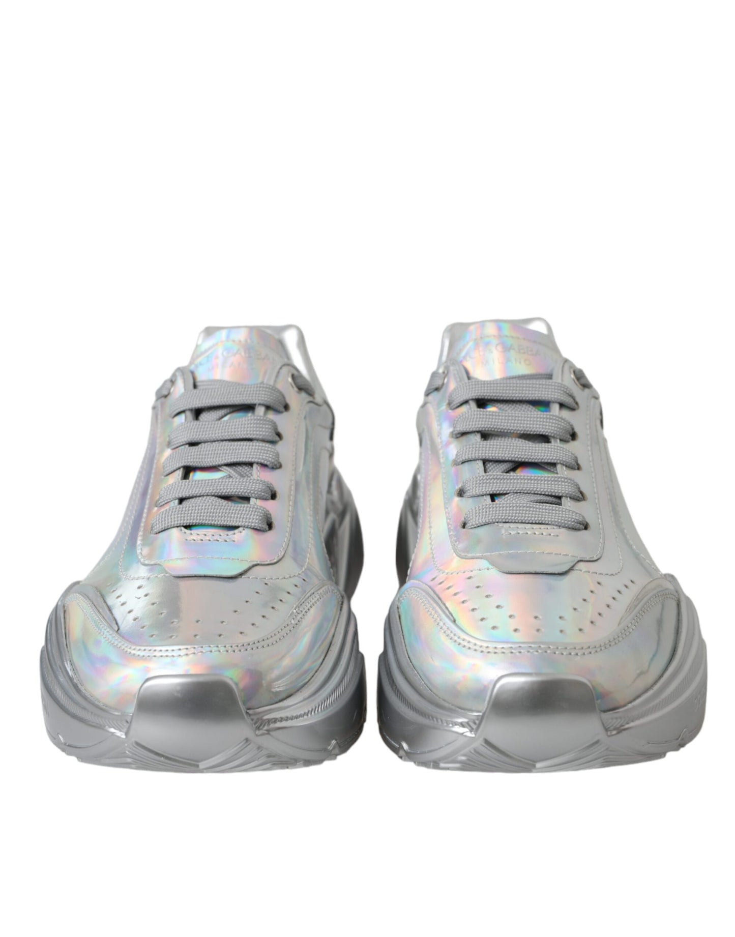 Silver Iridescent DAYMASTER Leather Sneakers Shoes