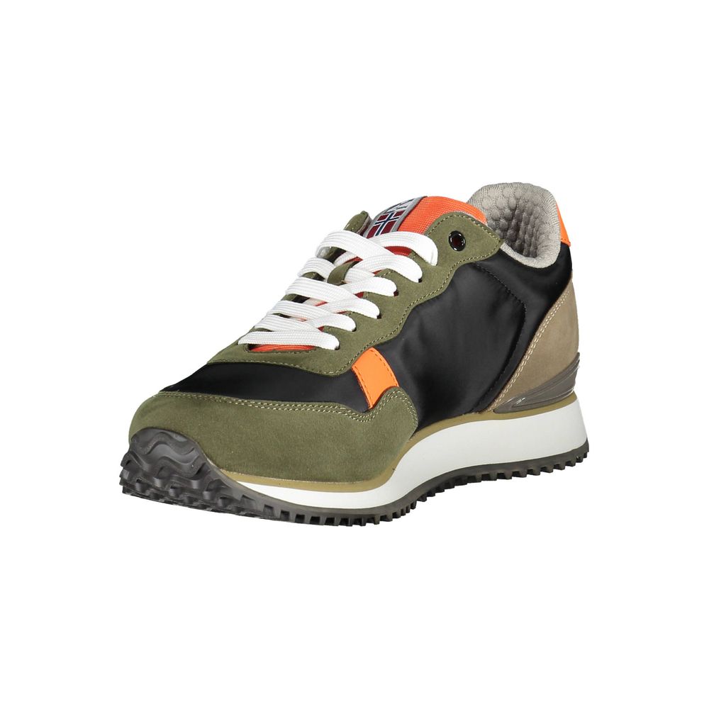 Green Polyester Men Sneaker