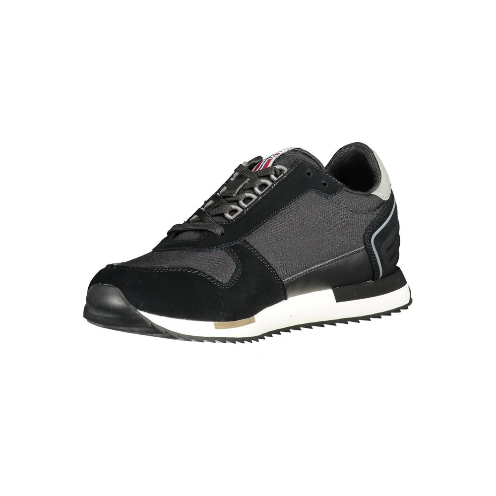 Black Polyester Men Sneaker