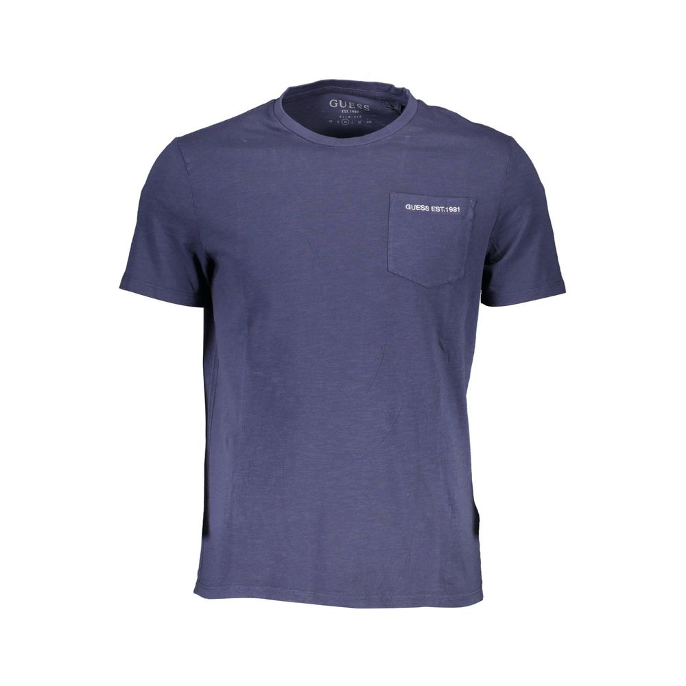 Blue Cotton Men T-Shirt