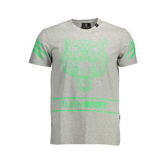 Gray Cotton Men T-Shirt