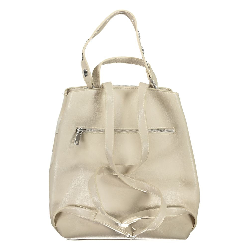 Beige Polyethylene Backpack