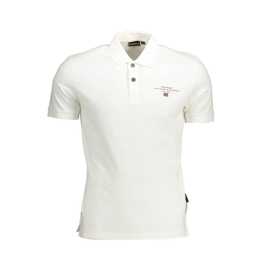 White Cotton Men Polo Shirt