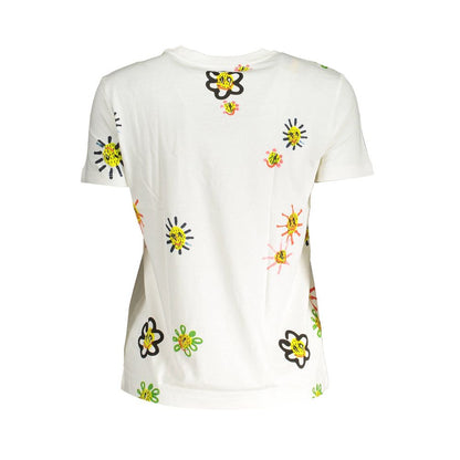 White Cotton Women T-Shirt