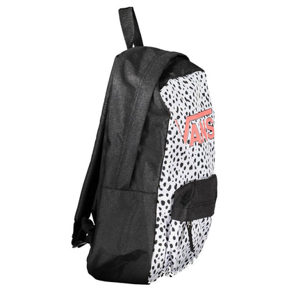 Sleek Black Polyester Backpack with Logo Detail